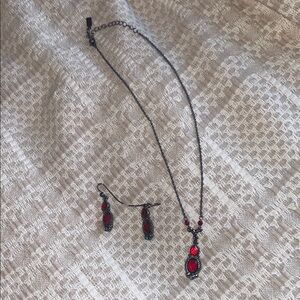 Elegant Red Jewelry Set